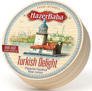Hazer Baba Assorted Turkish Delight 454g Wooden Drum